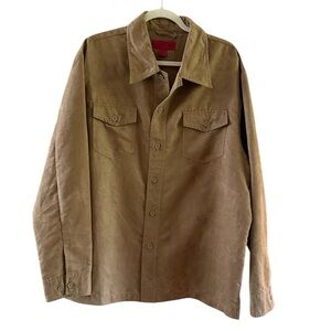 Reunion Men’s Light Brown Faux Suede Shacket XL Camel Tan Shirt Jacket